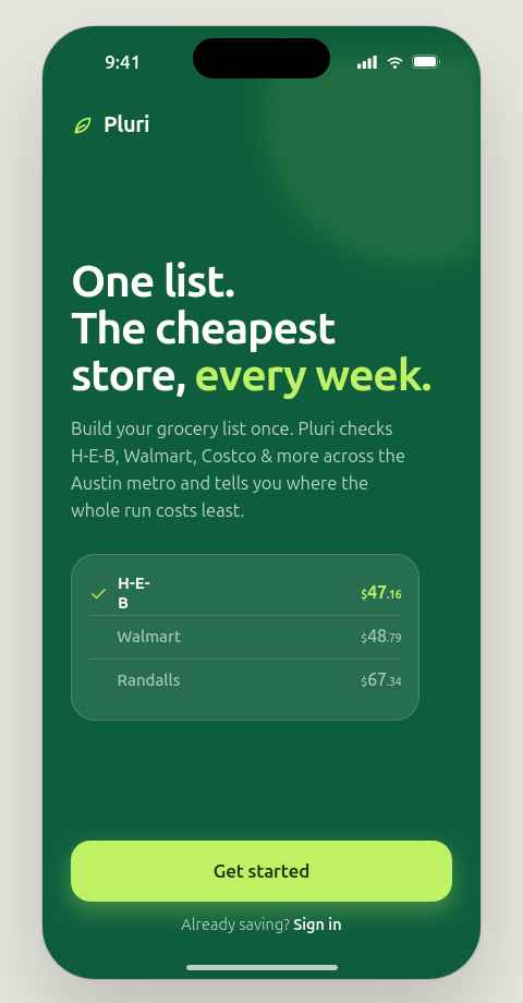 Karti shopping list with tracked prices for each item